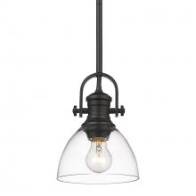  3118-M1L BLK-CLR - Hines 1-Light Mini Pendant in Matte Black with Clear Glass